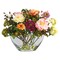 Nearly Natural 18" Artificial Peony Silk Flower Arrangement with Glass Vase